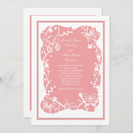 Boterfly Meadow Weddenschap Kaart (Voorkant / Achterkant)