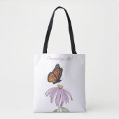 Boterfly on Cone Flower All-Over-Print Canvas tas (Voorkant)