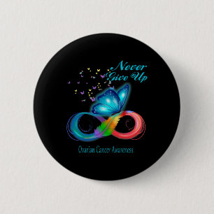 Boterfly Ovarium Cancer Awareness Ronde Button 5,7 Cm