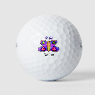 Boterfly paarse doodle met naam golfballen