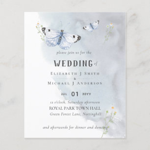 Boterfly Paradise Dusty Blue Wedding Flyer