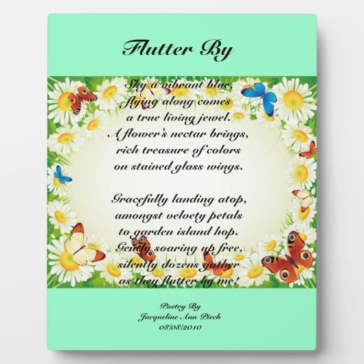 Boterfly Plaque Fotoplaat (Voorkant)