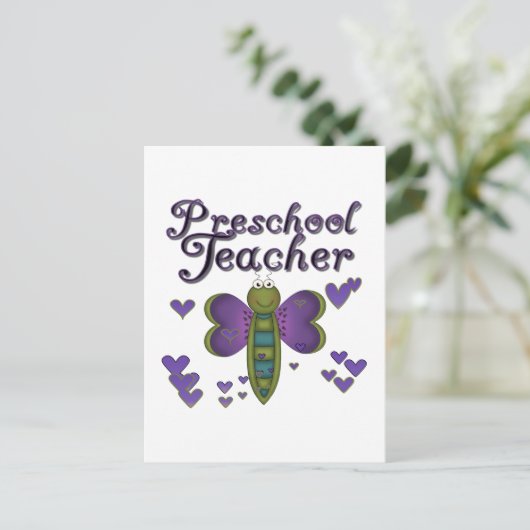 Boterfly Preschool leraar overhemden en cadeaus Briefkaart (Staand voorkant)