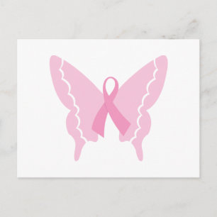 Boterfly Ribbion Breast Cancer Briefkaart