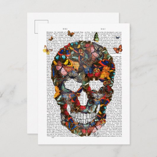Boterfly Skull Briefkaart (Voorkant / Achterkant)