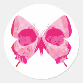 Boterfly Skull Ronde Sticker