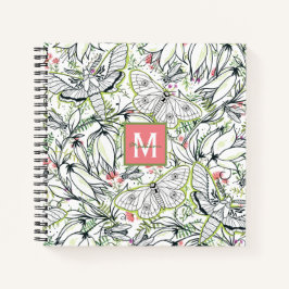 Boterfly Spring Floral Monogram Girly Notitieboek