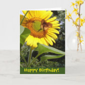 Boterfly Sunflower Birthday Kaart (Gele Bloem)