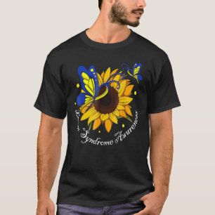 Boterfly Sunflower World Down Syndroeness T-shirt