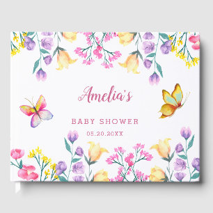 Boterfly Theme Spring Floral Garden Baby shower Gastenboek