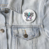 Boterfly Thyroid Cancer Awareness Ronde Button 5,7 Cm (In situ)
