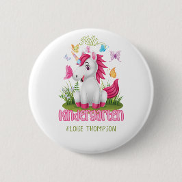 Boterfly Unicorn Kindergarten Terug naar school Ronde Button 5,7 Cm