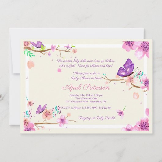 Boterfly Valley Invitation Kaart (Voorkant)