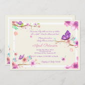 Boterfly Valley Invitation Kaart (Voorkant / Achterkant)