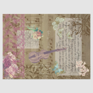 Boterfly, Violin en Lace Ephemera Tissuepapier