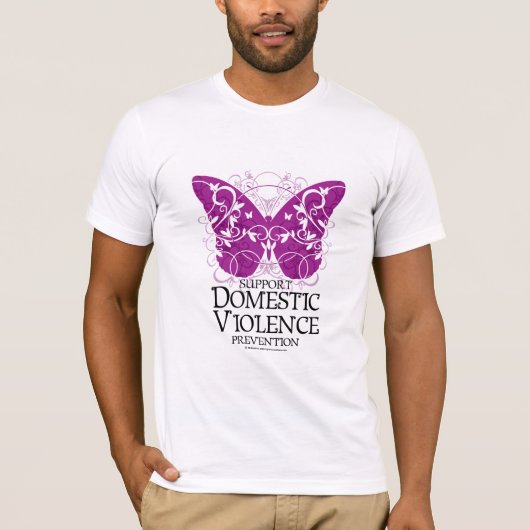 Boterfly voor huiselijk geweld t-shirt (Voorkant)