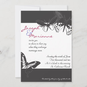 Boterfly Wedding Invitation Invite Verloving Kaart