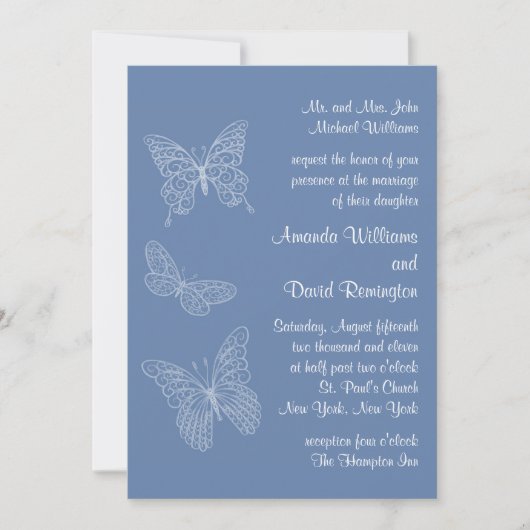 Boterfly Wedding Invitation Kaart (Voorkant)