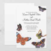 Boterfly Wedding Invitation Kaart (Voorkant / Achterkant)