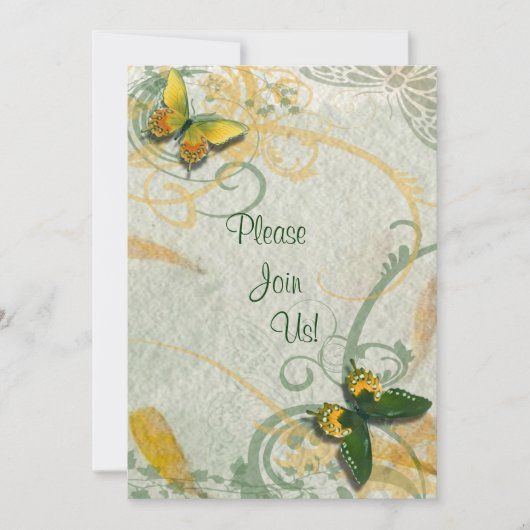 Boterfly Wedding Invitation Kaart (Voorkant)