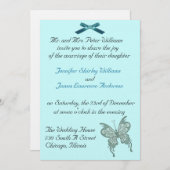 Boterfly Wedding Invitation Kaart (Voorkant / Achterkant)