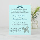Boterfly Wedding Invitation Kaart (Staand voorkant)