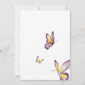 Boterfly Wedding Invitations Paarse Waterverf Kaart (Achterkant)
