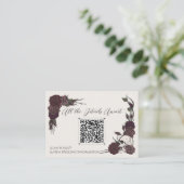 Botergeel en Burgundy Schedel QR kaart (Staand voorkant)