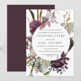 Boterum en plum Botanical Wedding Kaart