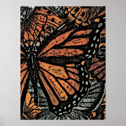 Botervlieg abstracte kunst poster (Voorkant)