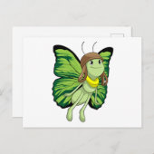 Botervlieg als piloot met piloot-pet briefkaart (Voorkant / Achterkant)