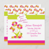 Botervlieg en Baby shower Kaart (Voorkant / Achterkant)