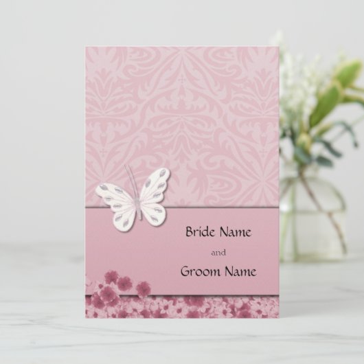 Botervlieg en bloemen kaart (Staand voorkant)