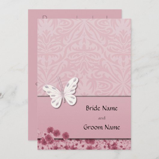 Botervlieg en bloemen kaart (Voorkant / Achterkant)