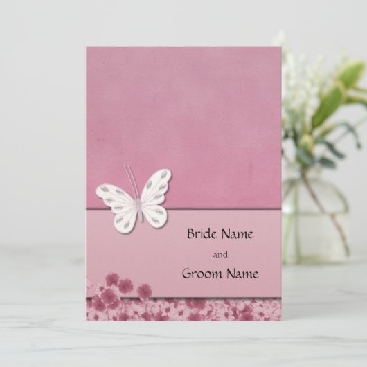 Botervlieg en bloemen kaart (Staand voorkant)