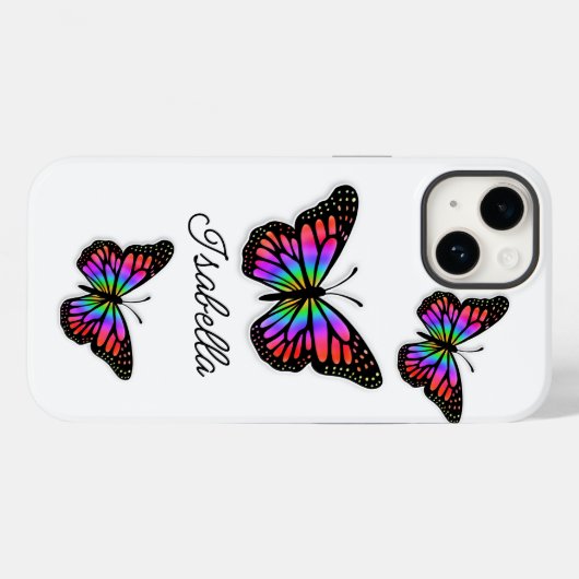 Botervlieg en Jouw naam op maat Case-Mate iPhone Case (Achterkant (horizontaal))