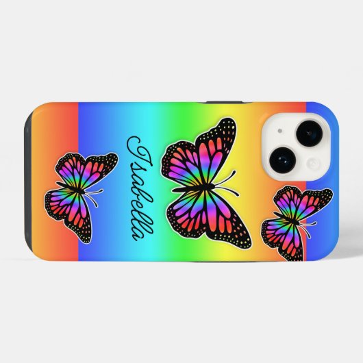 Botervlieg en Jouw naam op maat iPhone Hoesje (Achterkant horizontaal)