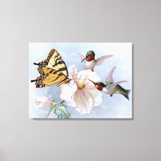 Botervlieg en luchtvogels canvas afdruk (Voorkant)