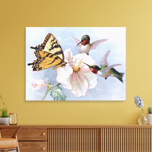 Botervlieg en luchtvogels canvas afdruk (Insitu (Woonkamer))