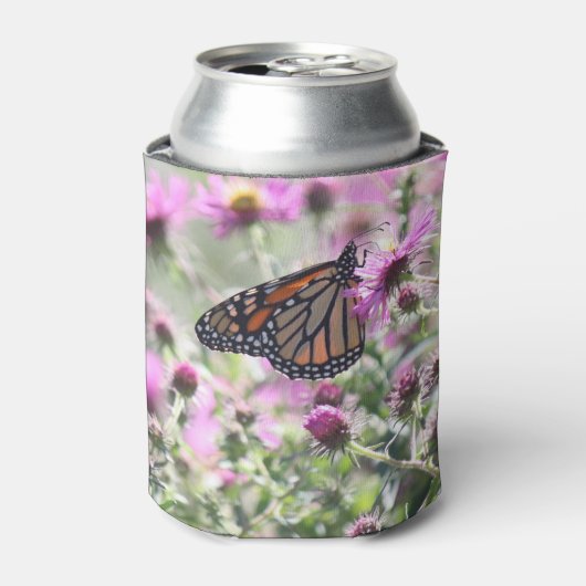 Botervlieg en Paarse weidebloemen Blikjeskoeler (Blikje Voorkant)