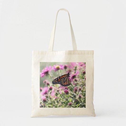 Botervlieg en Paarse weidebloemen Tote Bag (Voorkant)