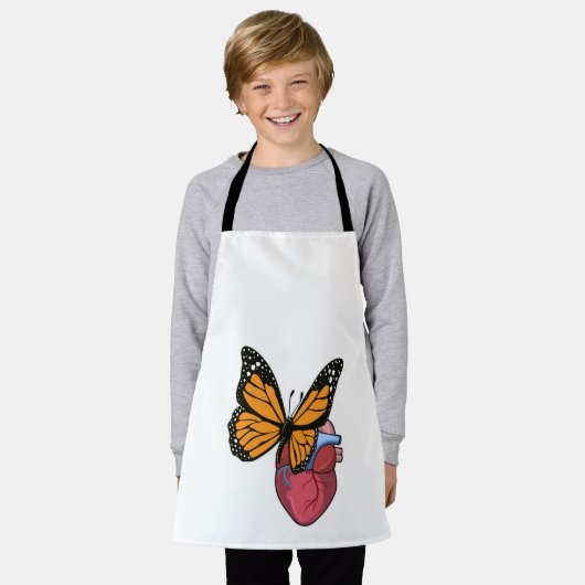 Botervlieg met hart schort (Gedragen)