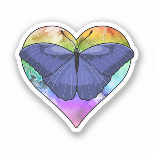 Botervlieg met hart sticker (Voorkant)