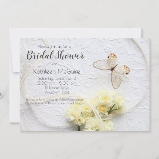 Botervlieg met lentbloemen kaart (Voorkant)