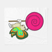 Botervlieg met Lollipop Fleece Deken (Voorkant (Horizontaal))