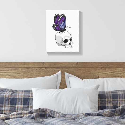 Botervlieg met schedel canvas afdruk (Insitu (Slaapkamer))
