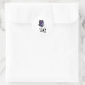 Botervlieg met schedel ronde sticker (Tas)
