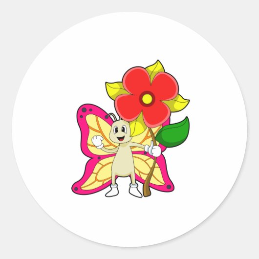 Botervlieg met ventilator ronde sticker (Voorkant)