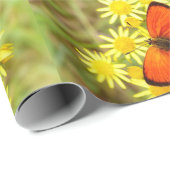 Botervlieg op bloemen cadeaupapier (Rol Hoek)