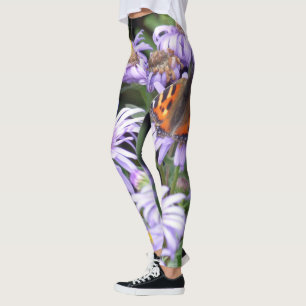 Botervlieg op bloemen leggings